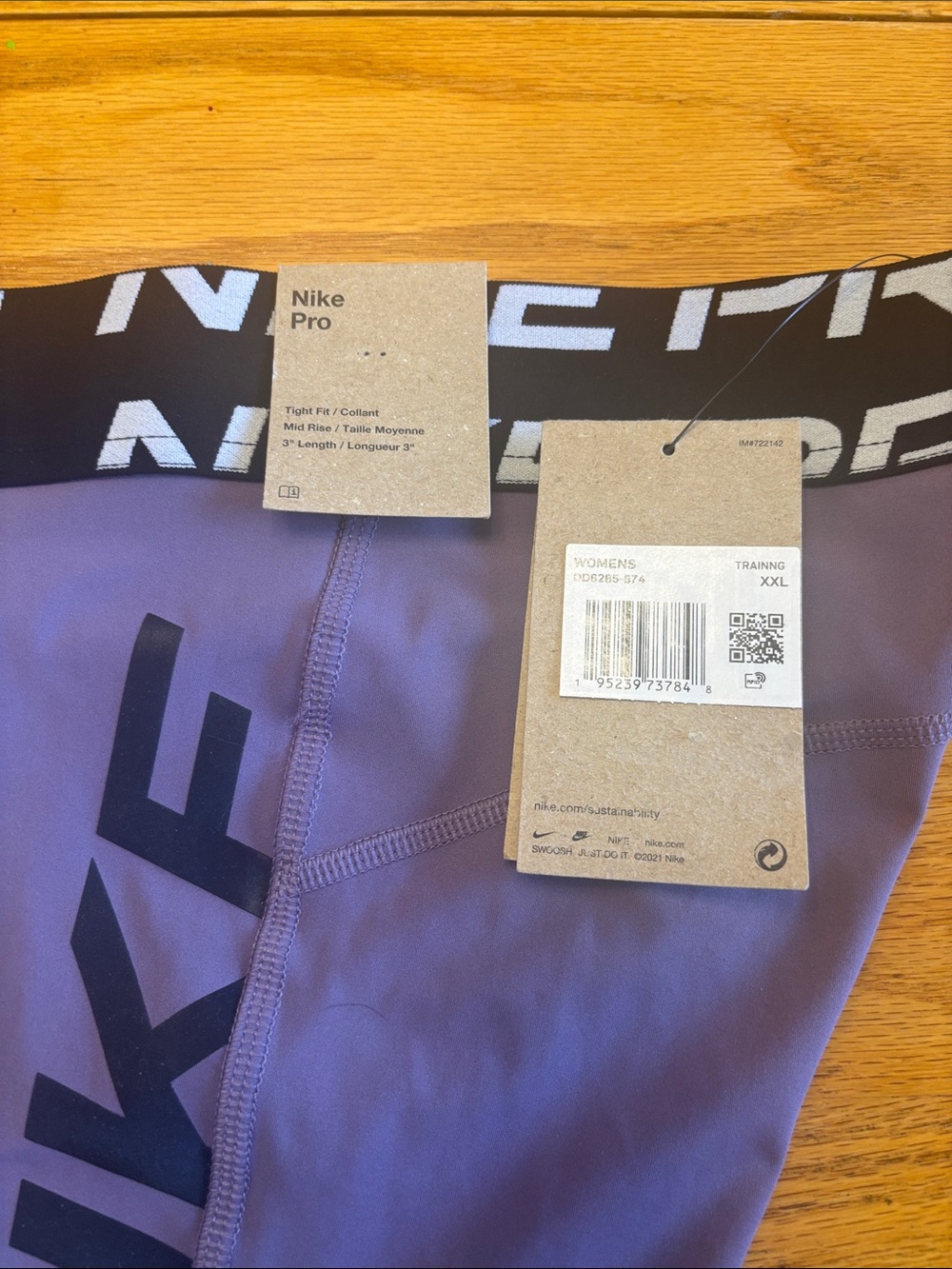 Nike Pink Sports Bra w/ Purple Shorts Light Pink Joggers 2 tops are 2x, pants 1x - Picture 11 of 13